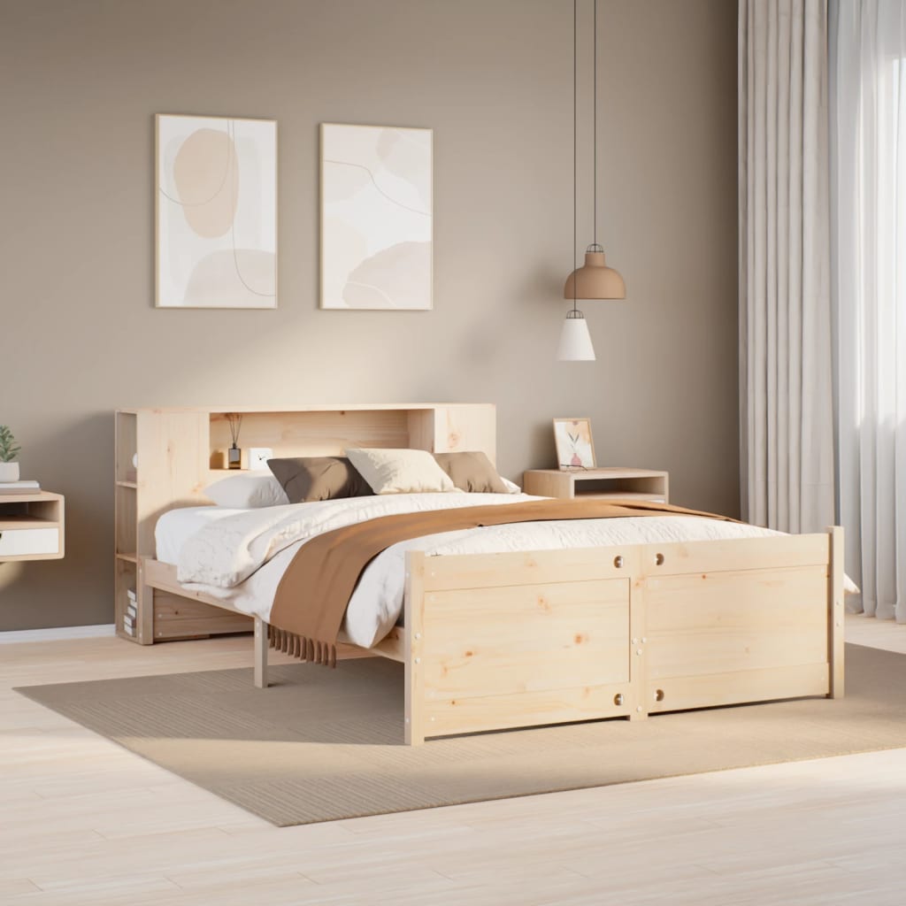 Letto Libreria senza Materasso 120x200cm Legno Massello di Pino