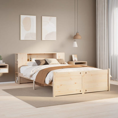 Letto Libreria senza Materasso 140x200 cm in Legno di Pino