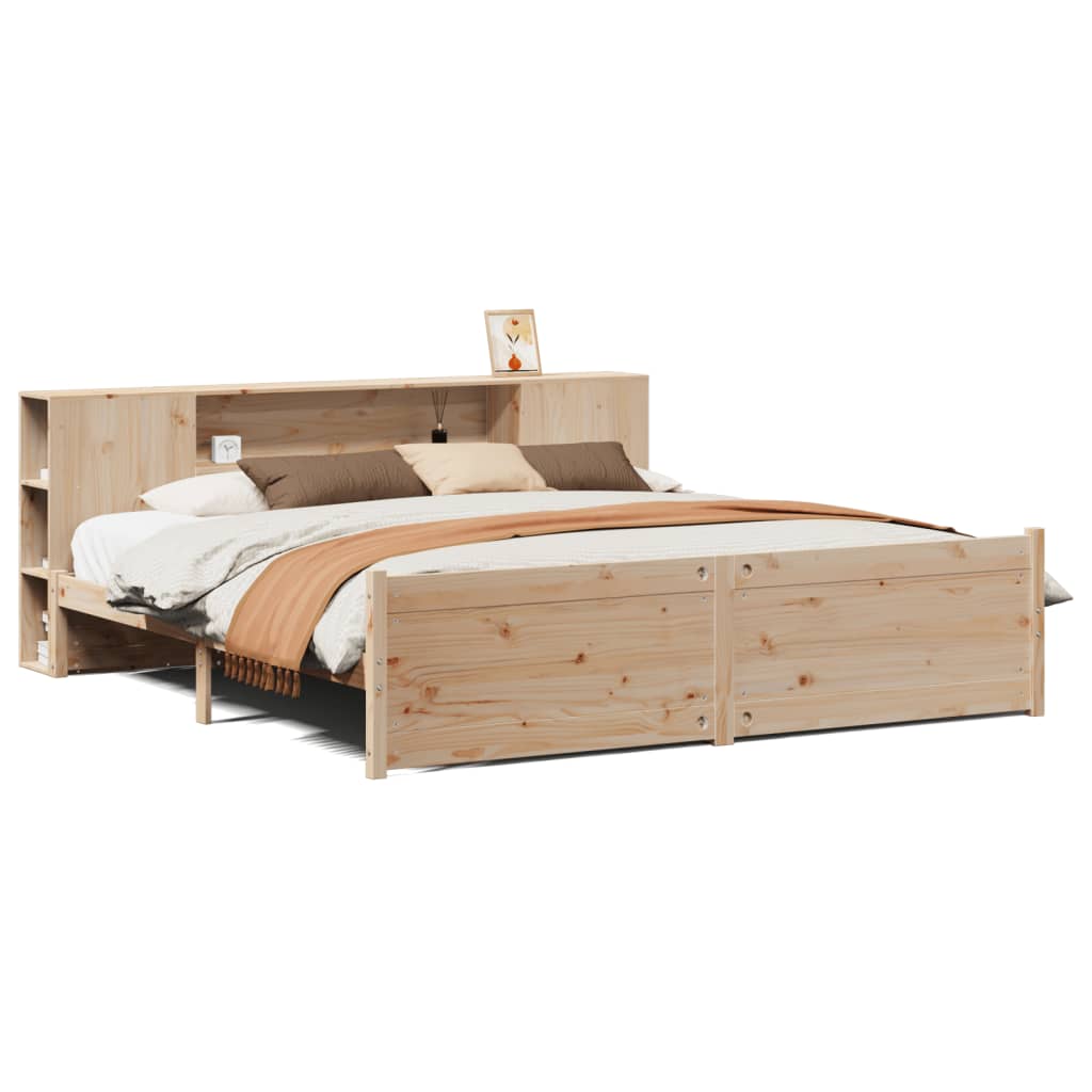Letto Libreria senza Materasso 180x200 cm in Legno di Pino