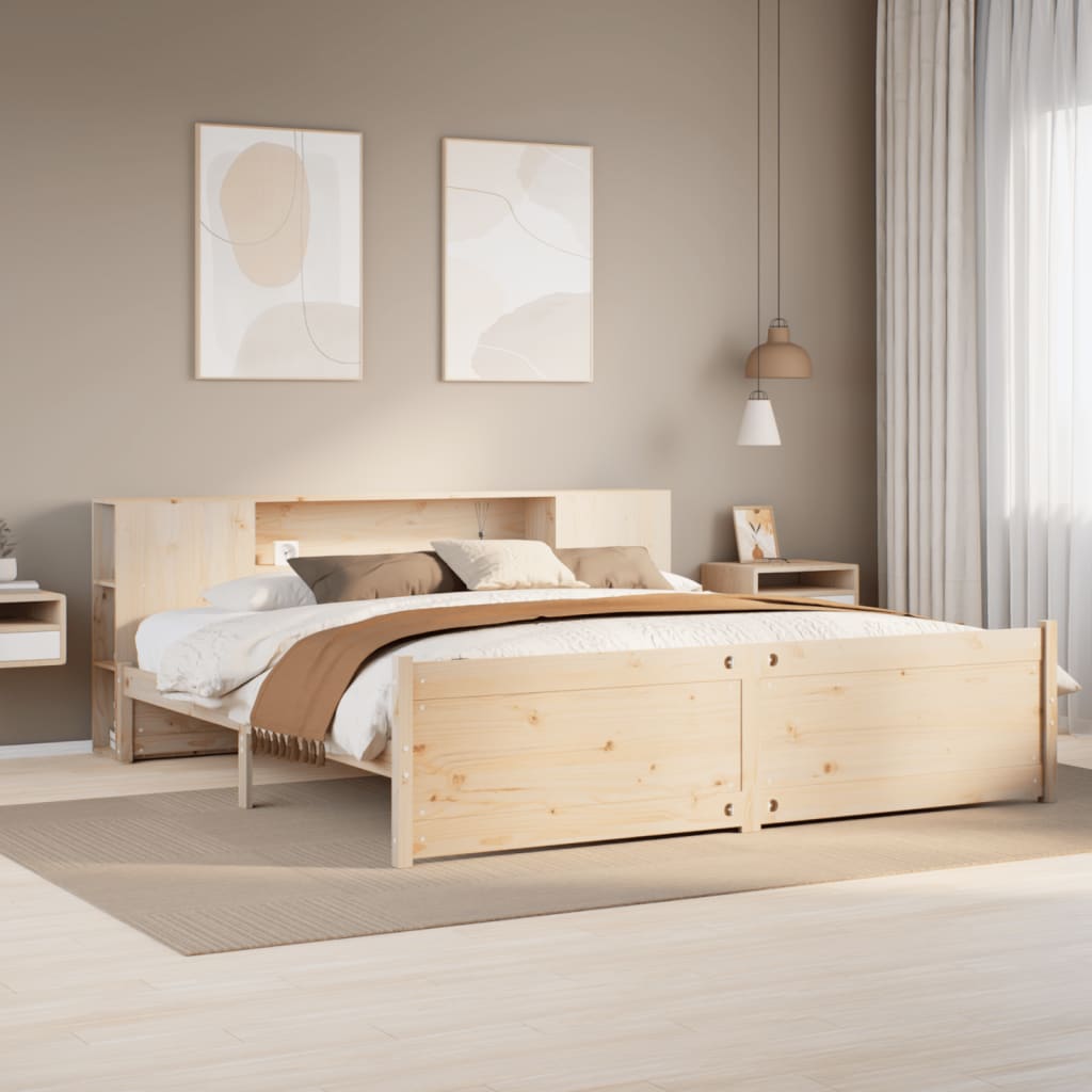 Letto Libreria senza Materasso 180x200 cm in Legno di Pino