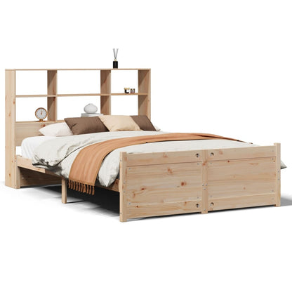 Letto Libreria senza Materasso 140x190 cm in Legno di Pino