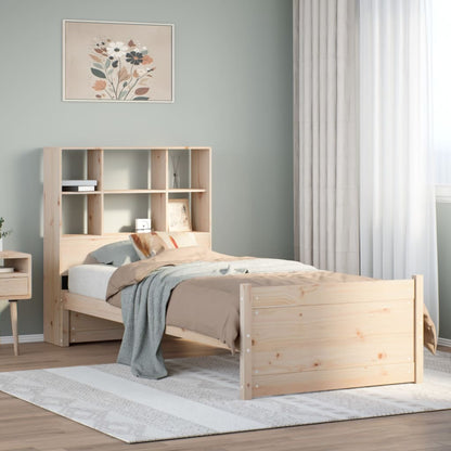 Letto Libreria senza Materasso 90x200 cm Legno Massello Pino