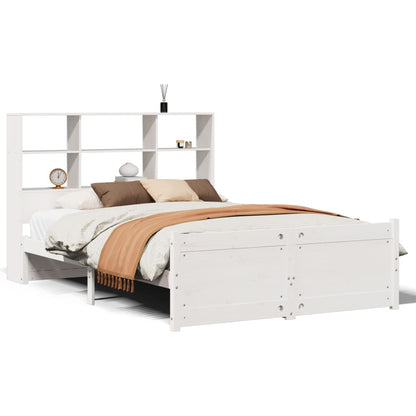 Letto Libreria senza Materasso Bianco 140x200 cm Legno di Pino