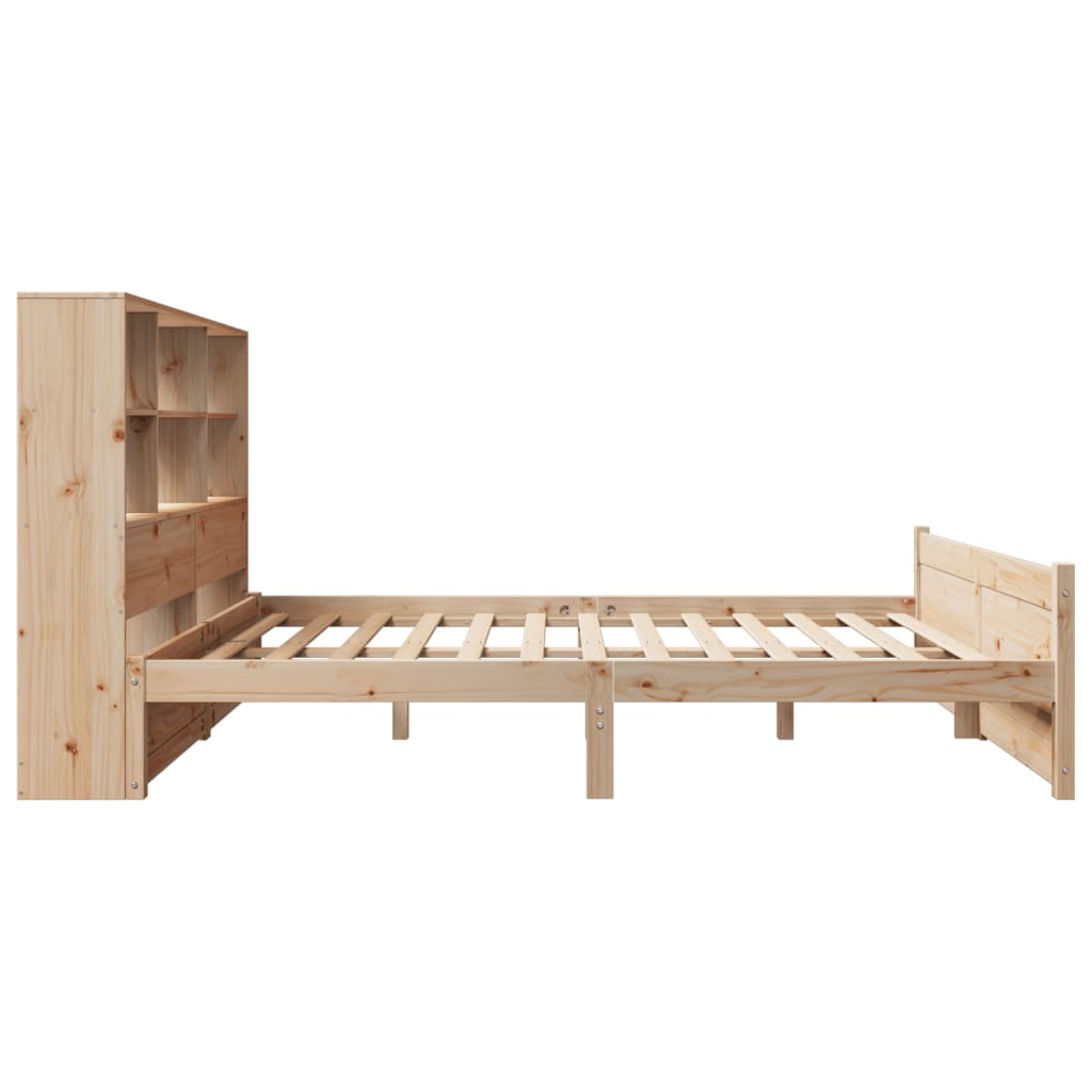 Letto Libreria senza Materasso 160x200 cm in Legno di Pino