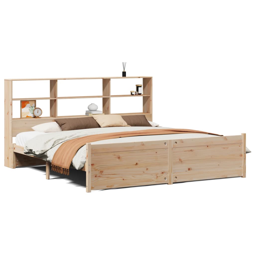 Letto Libreria senza Materasso 180x200 cm in Legno di Pino