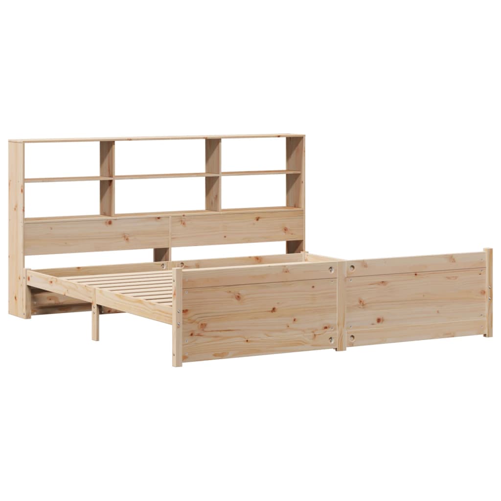 Letto Libreria senza Materasso 180x200 cm in Legno di Pino