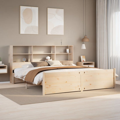 Letto Libreria senza Materasso 180x200 cm in Legno di Pino