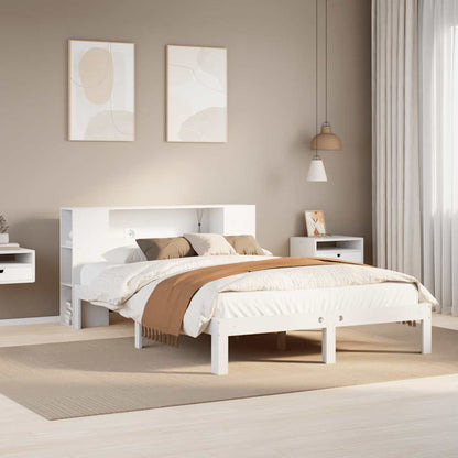 Letto Libreria senza Materasso Bianco 135x190 cm Legno di Pino