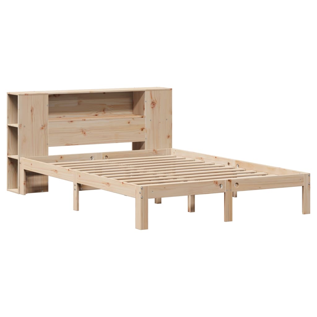 Letto Libreria senza Materasso 140x190 cm in Legno di Pino