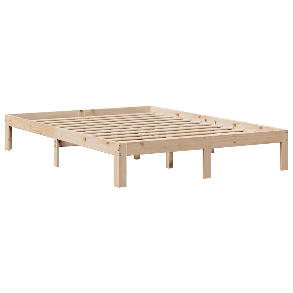 Letto Libreria senza Materasso 140x190 cm in Legno di Pino