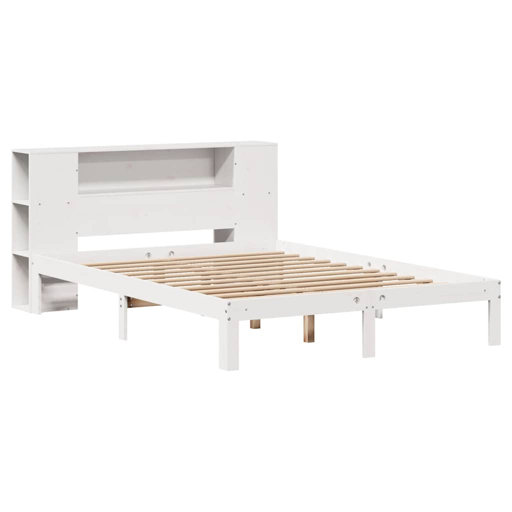 Letto Libreria senza Materasso Bianco 140x200 cm Legno di Pino
