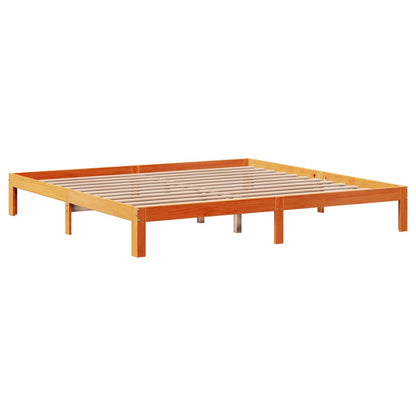 Letto Libreria senza Materasso Marrone Cera 180x200 cm in Pino