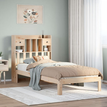 Giroletto con Libreria senza Materasso 75x190 cm in Legno Pino