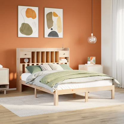 Letto Libreria senza Materasso 135x190 cm in Legno di Pino