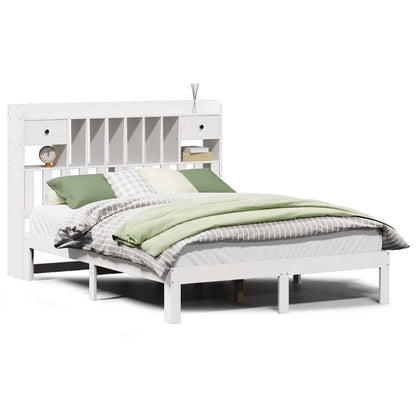 Letto Libreria senza Materasso Bianco 135x190 cm Legno di Pino