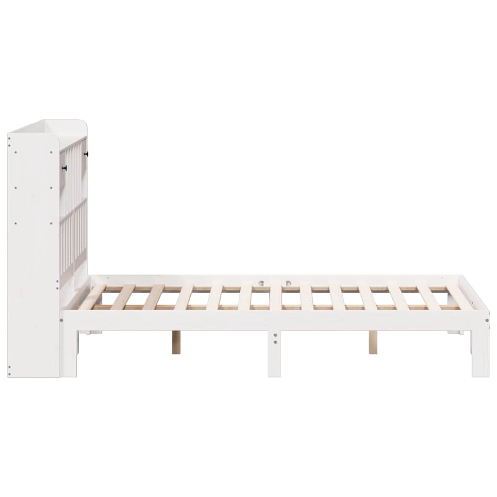 Letto Libreria senza Materasso Bianco 135x190 cm Legno di Pino