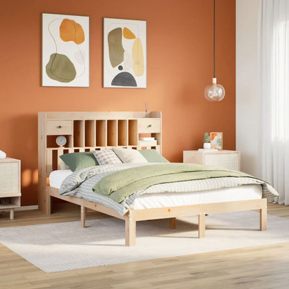 Letto Libreria senza Materasso 140x200 cm in Legno di Pino