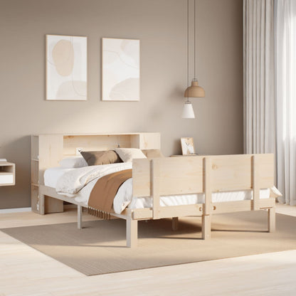 Letto Libreria senza Materasso 140x200 cm in Legno di Pino