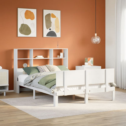 Letto Libreria senza Materasso Bianco 120x190 cm Legno di Pino
