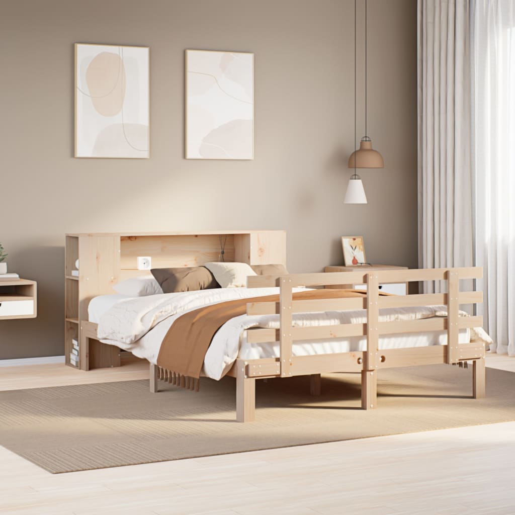 Letto Libreria senza Materasso 120x190 cm in Legno di Pino