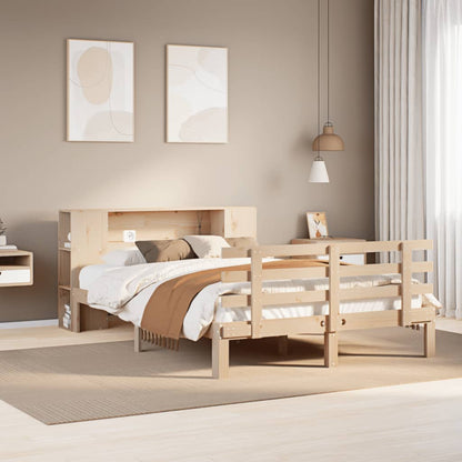 Letto Libreria senza Materasso 140x190 cm in Legno di Pino