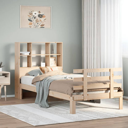 Letto Libreria senza Materasso 90x190 cm Legno Massello Pino
