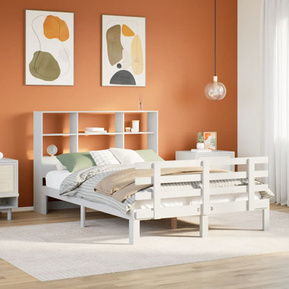 Letto Libreria senza Materasso Bianco 120x200 cm Legno di Pino