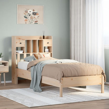 Letto Libreria senza Materasso 90x190 cm Legno Massello Pino