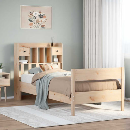 Giroletto con Libreria senza Materasso 75x190 cm in Legno Pino