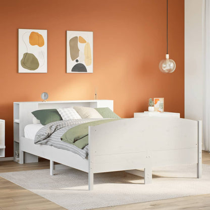 Letto Libreria senza Materasso Bianco 140x190 cm Legno di Pino