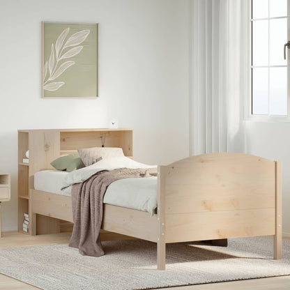 Giroletto con Libreria senza Materasso 75x190 cm in Legno Pino