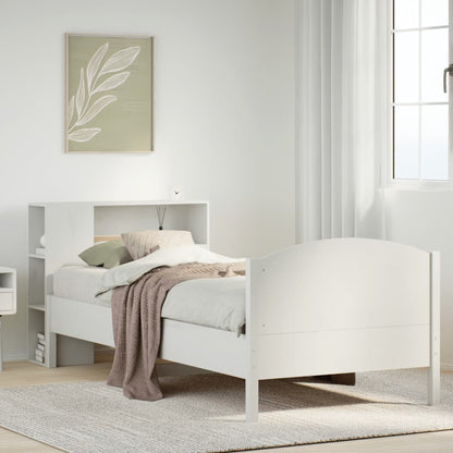 Letto con Libreria senza Materasso 75x190 cm in Legno Pino