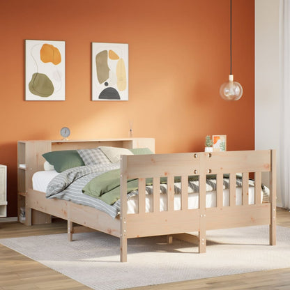 Letto Libreria senza Materasso 140x190 cm in Legno di Pino
