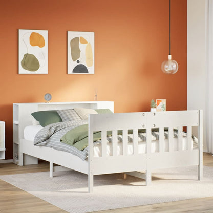 Letto Libreria senza Materasso Bianco 120x190 cm Legno di Pino