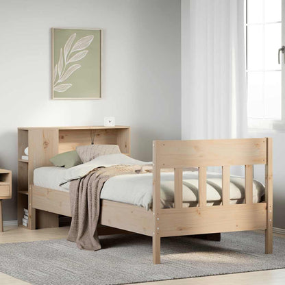 Giroletto con Libreria senza Materasso 75x190 cm in Legno Pino