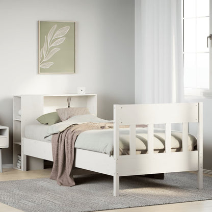 Letto con Libreria senza Materasso 75x190 cm in Legno Pino