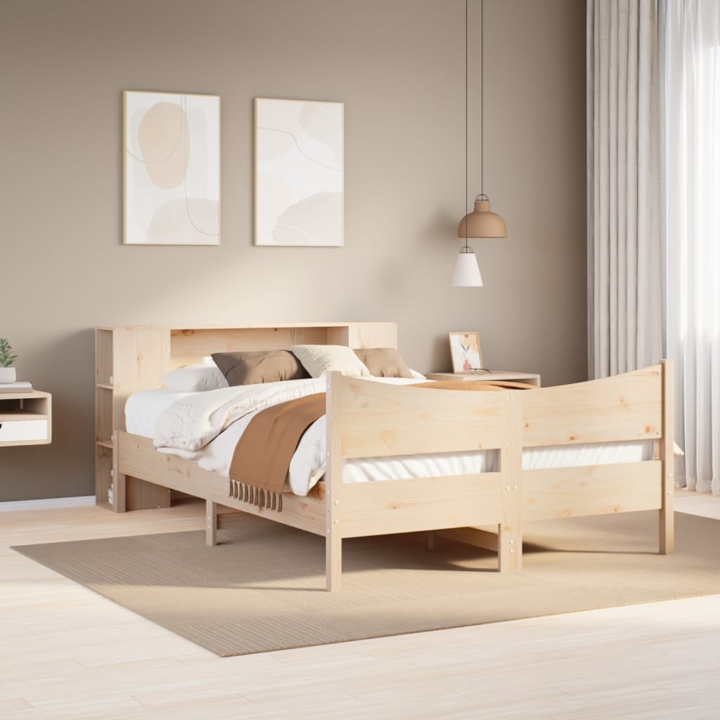 Letto senza Materasso 140x190 cm in Legno Massello di Pino