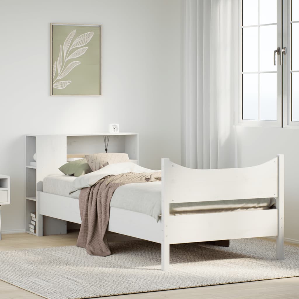 Giroletto senza Materasso Bianco 90x200 cm Legno Massello Pino