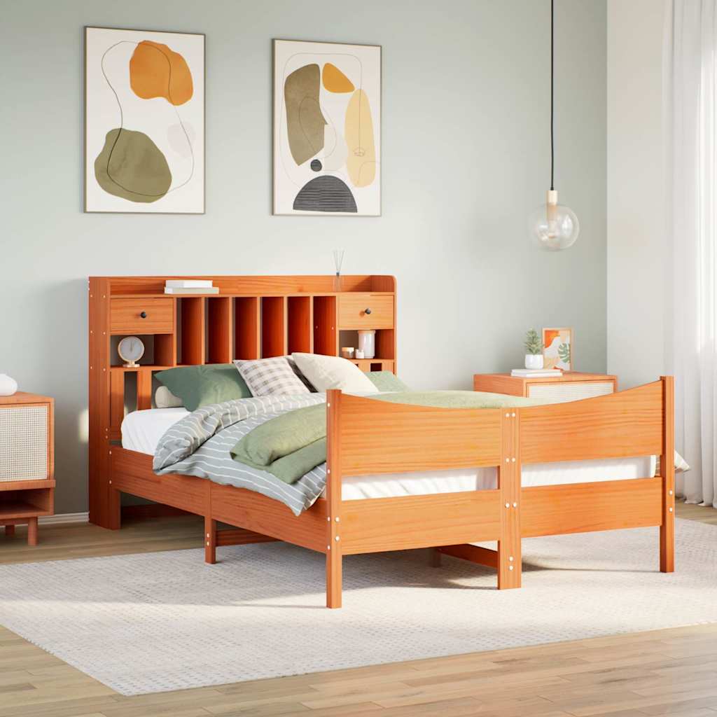 Giroletto senza Materasso Marrone Cera 150x200 cm Legno di Pino