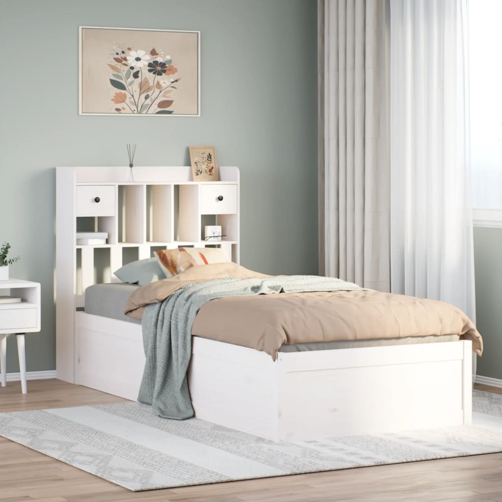 Giroletto senza Materasso Bianco 90x200 cm Legno Massello Pino
