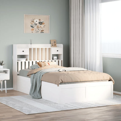 Letto senza Materasso Bianco 135x190 cm Legno Massello di Pino