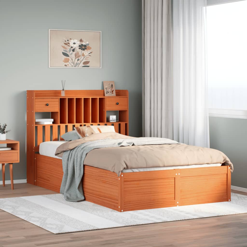 Letto senza Materasso Marrone Cera 120x190 cm in Legno di Pino