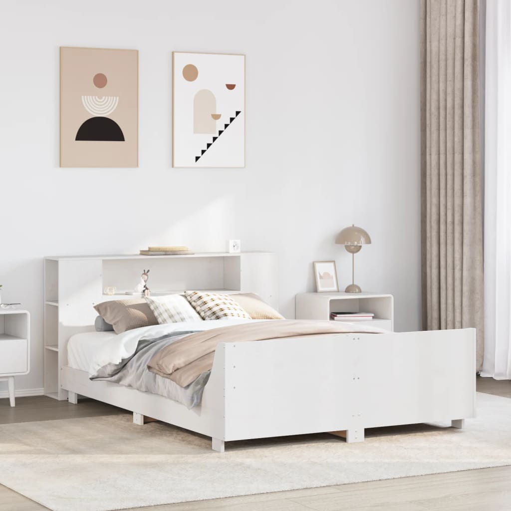 Giroletto senza Materasso Bianco 150x200 cm Legno Massello Pino