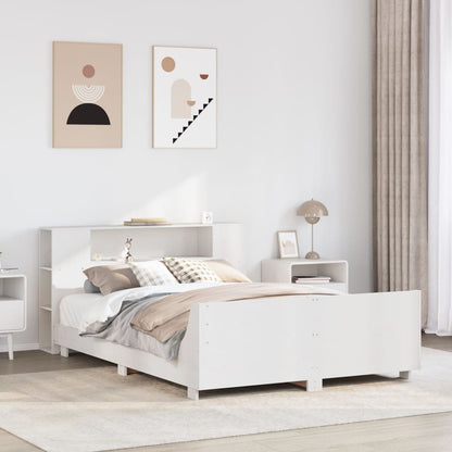 Letto senza Materasso Bianco 140x190 cm Legno Massello di Pino
