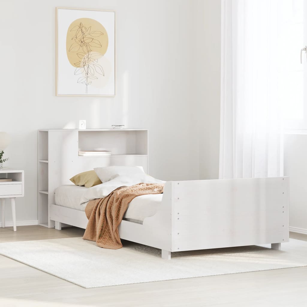 Giroletto senza Materasso Bianco 75x190 Legno Massello di Pino