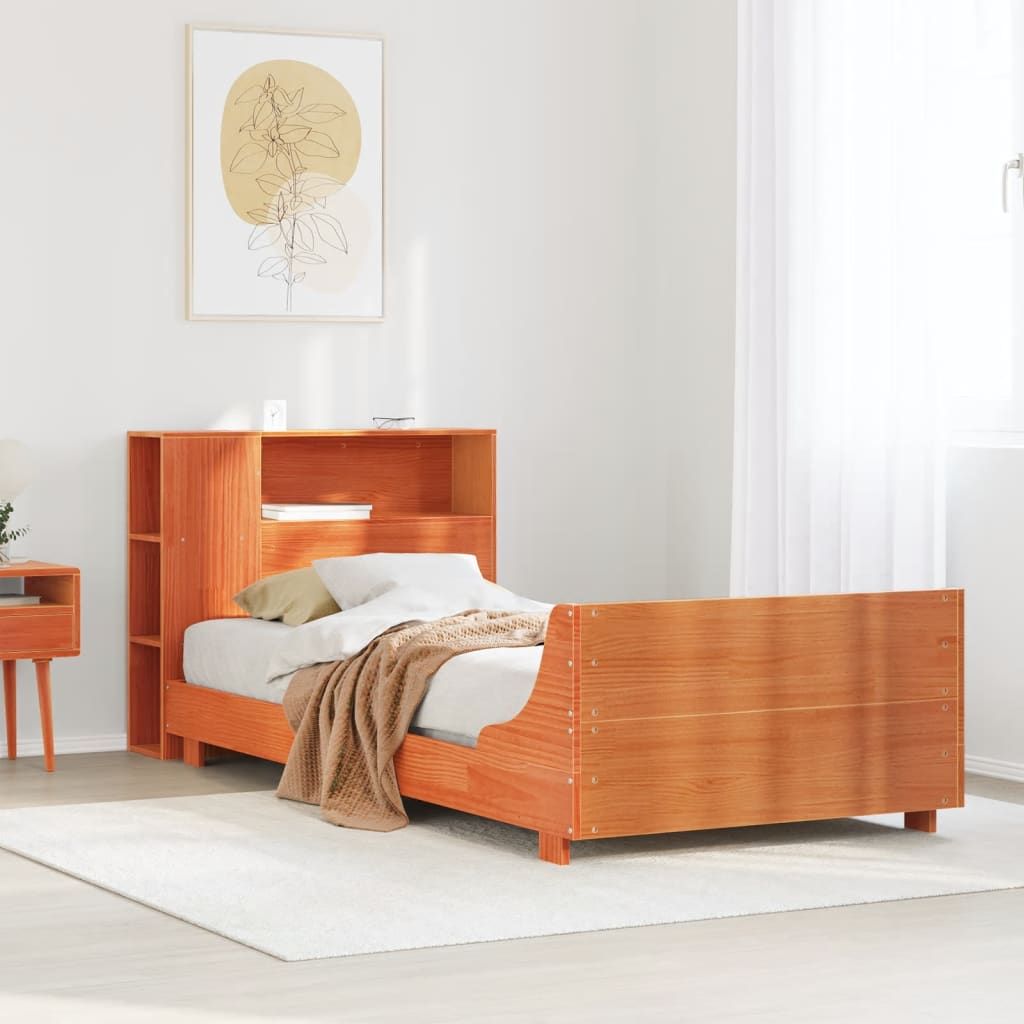 Letto senza Materasso Marrone Cera 75x190 cm in Legno di Pino