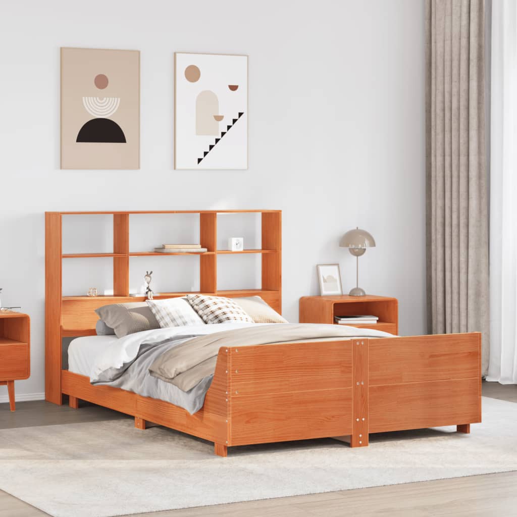 Giroletto senza Materasso Marrone Cera 150x200 cm Legno di Pino
