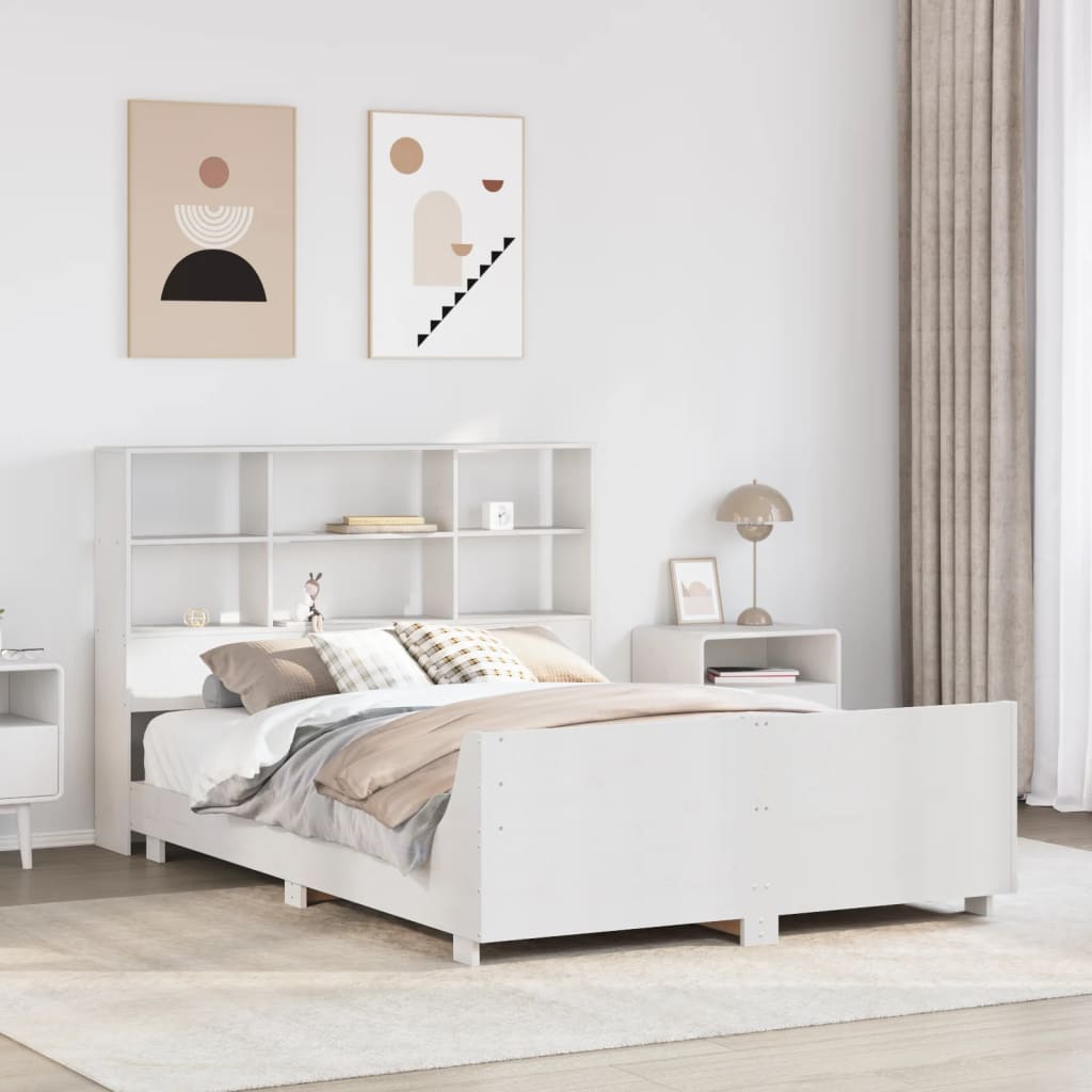 Giroletto senza Materasso Bianco 120x200 cm Legno Massello Pino