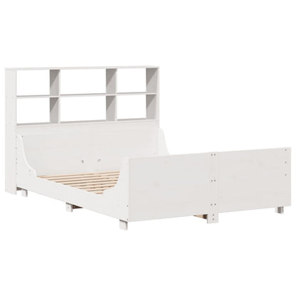 Letto Libreria senza Materasso Bianco 120x200 cm Legno Massello