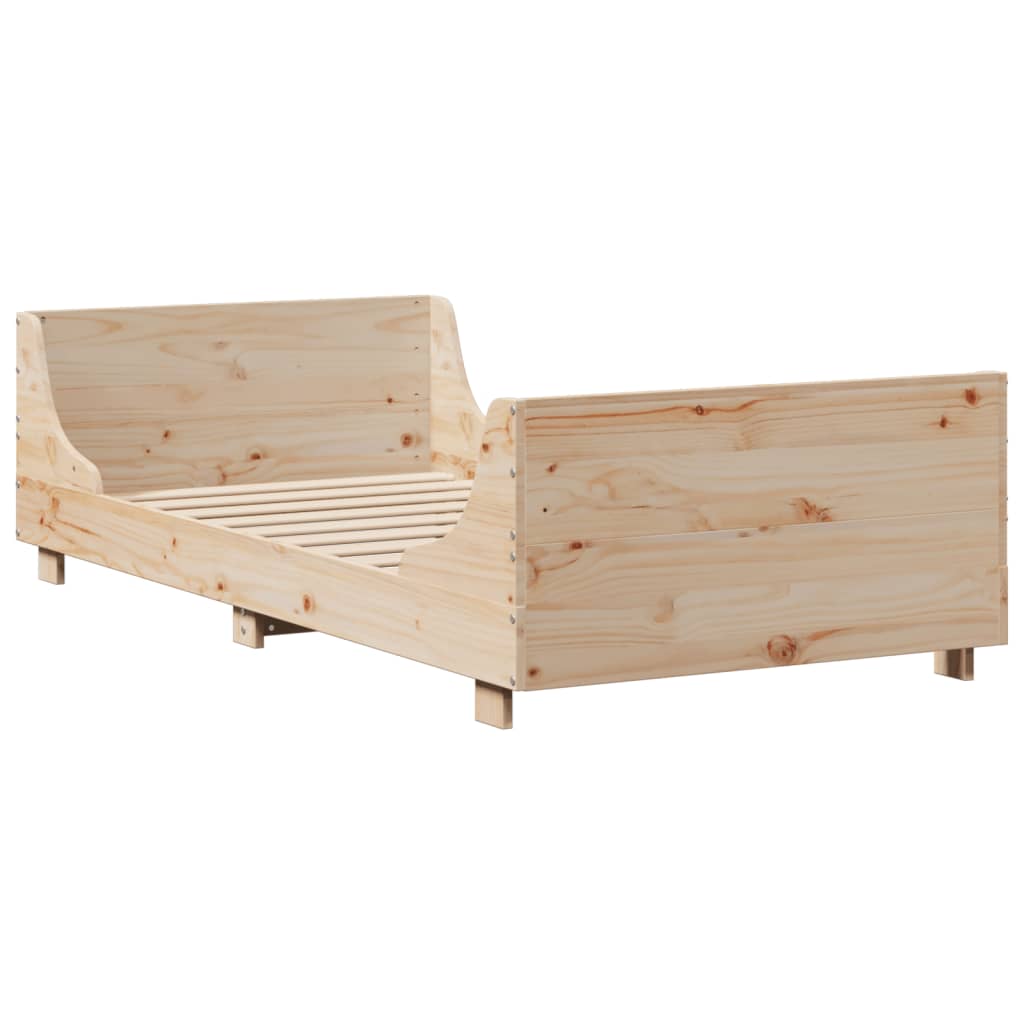 Letto Libreria senza Materasso 90x200 cm Legno Massello